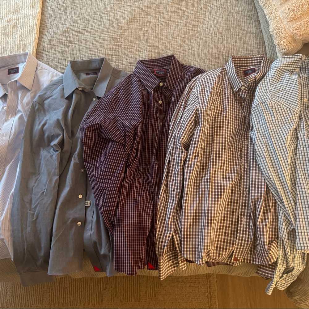5 Mens Untuckit/Brooks Brothers Button Downs - Lightly Used